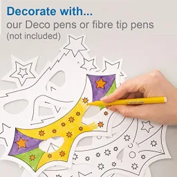 Particolare della confezione Baker Ross Kit Maschere Supereroe da Decorare - Baker Ross