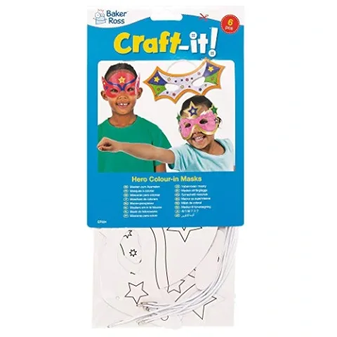 Dettaglio Baker Ross Kit Maschere Supereroe da Decorare - Baker Ross — prodotto Baker Ross per bambini