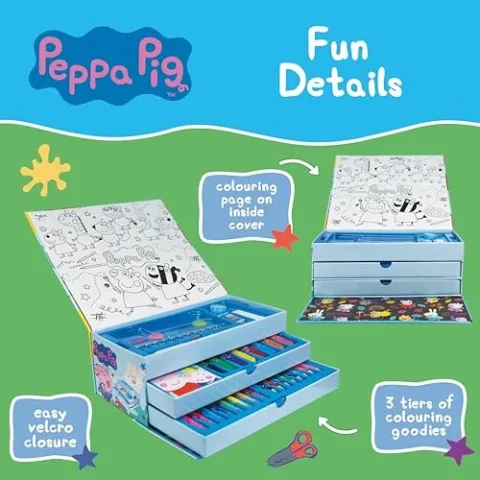 Particolare della confezione Blue Sky Studios Peppa Pig Kit Creativo - Set Artistico Completo per Bambini