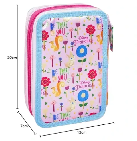 Vista alternativa Clondo Astuccio Triplo Riempito Disney Principesse - 44 Accessori Scuola