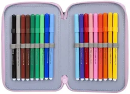 Contenuto e dettagli Clondo Astuccio Triplo Riempito Disney Principesse - 44 Accessori Scuola