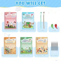 Contenuto e dettagli CosyCorner Quaderni Magici per Scrivere - 4 Libri Riutilizzabili con Penna