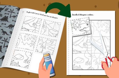 Dettaglio pagina interna - Componi il dinosauro