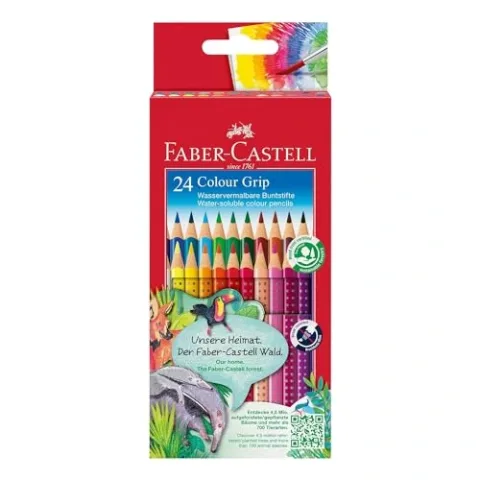 Faber-Castell Grip Matite Colorate - Kit 24 Pezzi Ergonomico