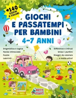 Giochi e Passatempi per Bambini 4-7 Anni - 140 Attività a Colori — confezione prodotto