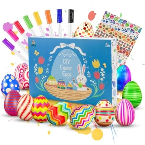 Kit Decorazione Uova di Pasqua - 20 Pezzi da Dipingere