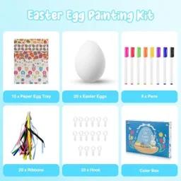 Vista alternativa JadeLink Kit Decorazione Uova di Pasqua - 20 Pezzi da Dipingere