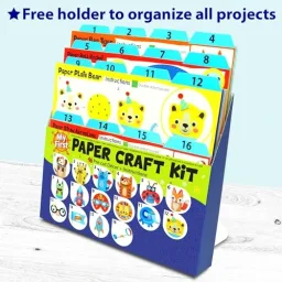 Particolare della confezione KRAFUN Kit Artigianato Safari - 16 Progetti Creativi con Carta e Animali