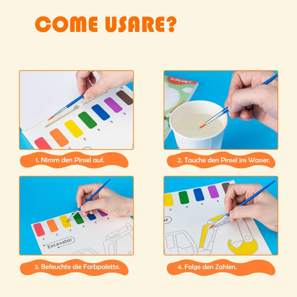 Come colorare e usare i pennelli