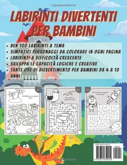 Libro Labirinti per Bambini - 100 Percorsi a Difficoltà Crescente — vista 2 di 2