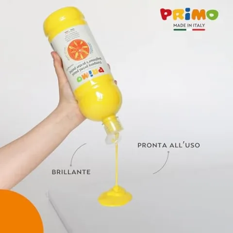 Contenuto e dettagli PRIMO Tempere Lavabili Primo - 6 Colori da 1L con Dosatore