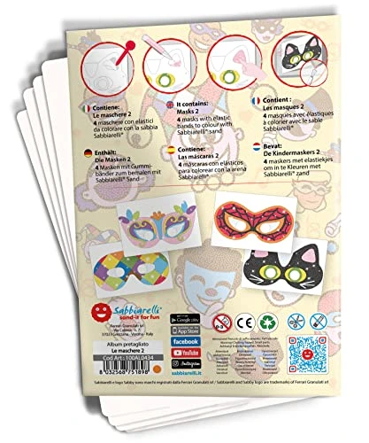 Sabbiarelli Sabbiarelli Sand-it For Fun - Album Maschere da Colorare con Sabbia — vista 2 di 7