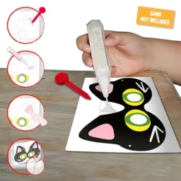 Particolare della confezione Sabbiarelli Sabbiarelli Sand-it For Fun - Album Maschere da Colorare con Sabbia