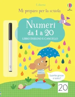 Usborne Numeri da 1 a 20 - Album Riutilizzabile Usborne con Pennarello — confezione prodotto