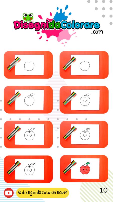 Anteprima pagina interna: Mela passo passo (procedimento di disegno)